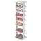 7-Tier Wooden Shoe Rack Narrow Vertical Shoe Stand Storage Display Shelf White